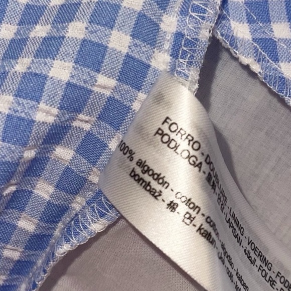 Zara Blue Gingham Skirt shorts Size Small - Picture 6 of 7